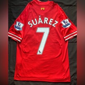 Luis Suárez #9 Small England Retro Red Soccer Jersey Shirt Kit 2013